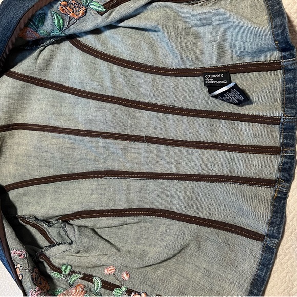 Embroidered denim jacket E by EC like new size 4 - Picture 8 of 11